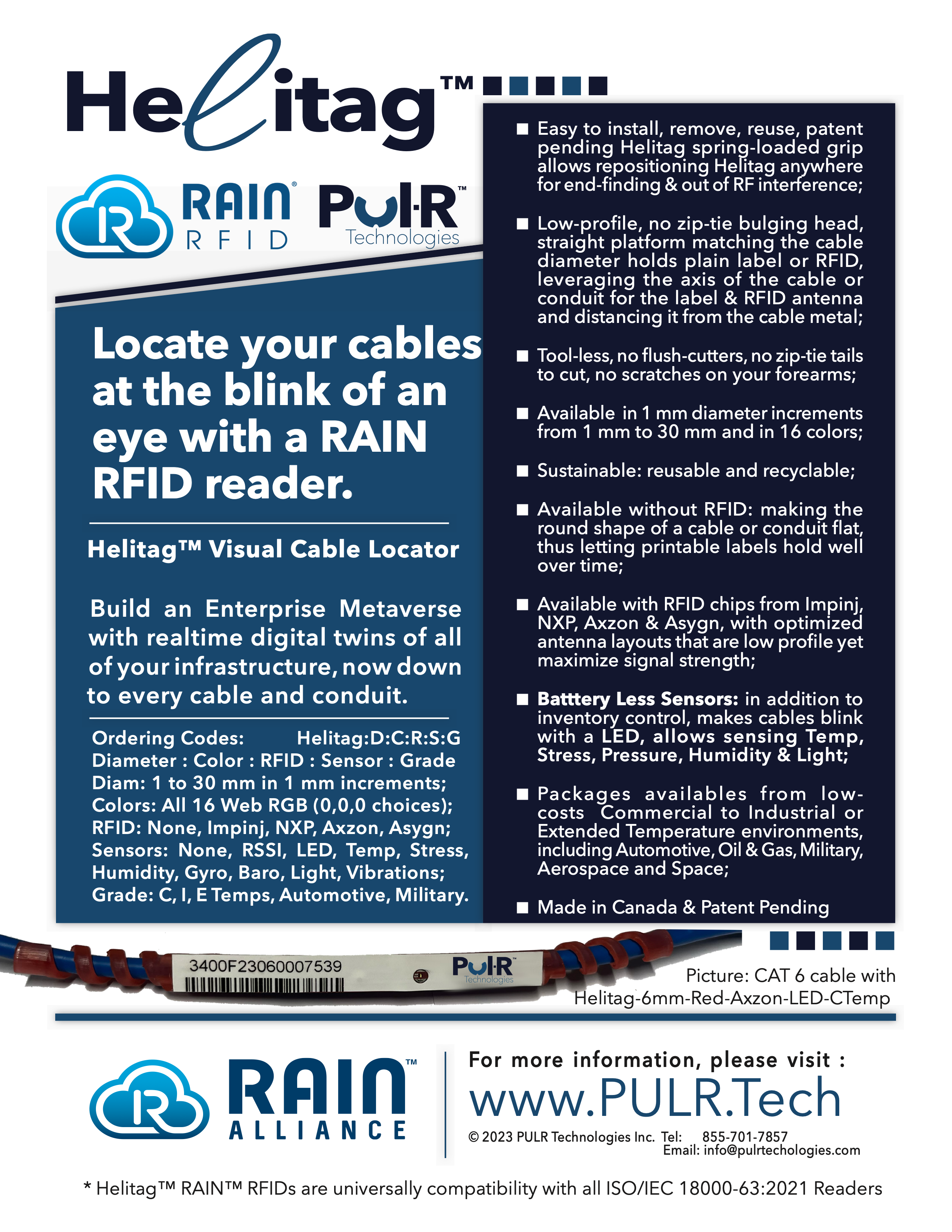 Helitag RAIN Visual Cable Locators