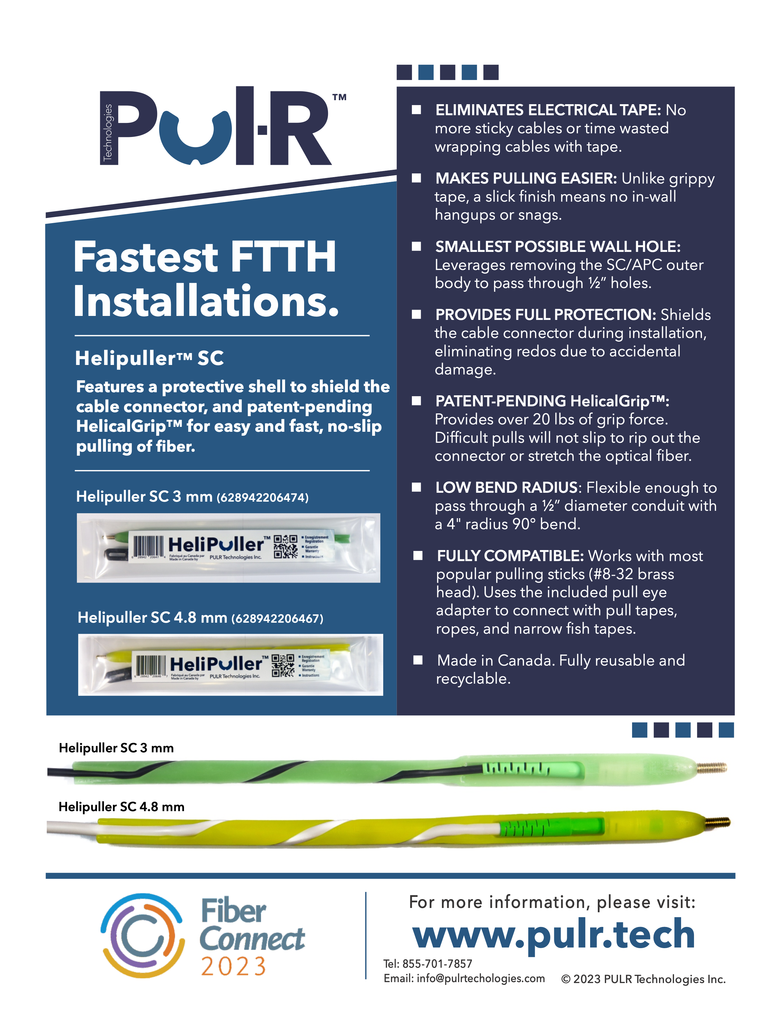 Fibre optique Helipuller™ FTTH 4,8 mm